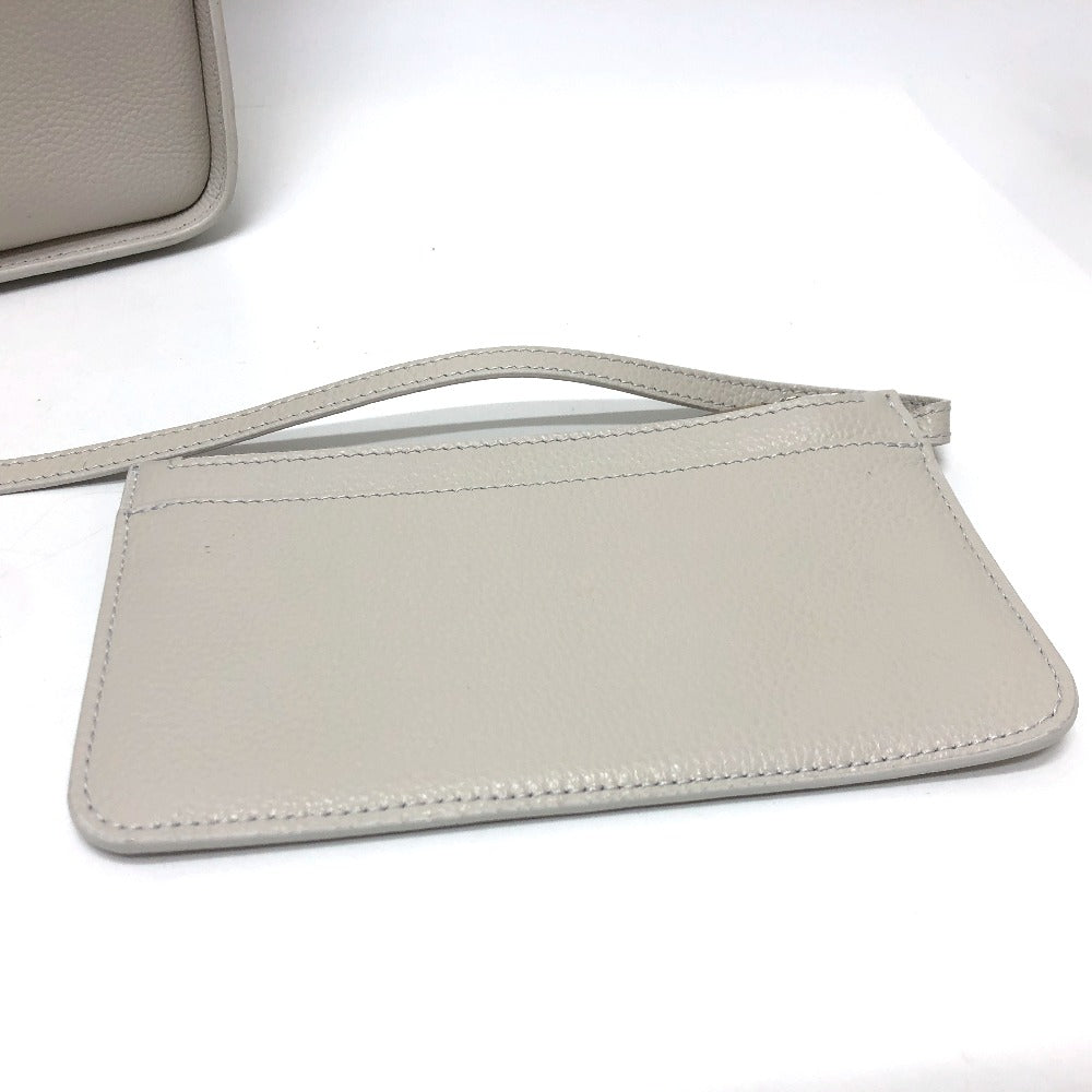 BALENCIAGA 659920 North South 2-Way Shoulder Bag, Leather, Women's, White