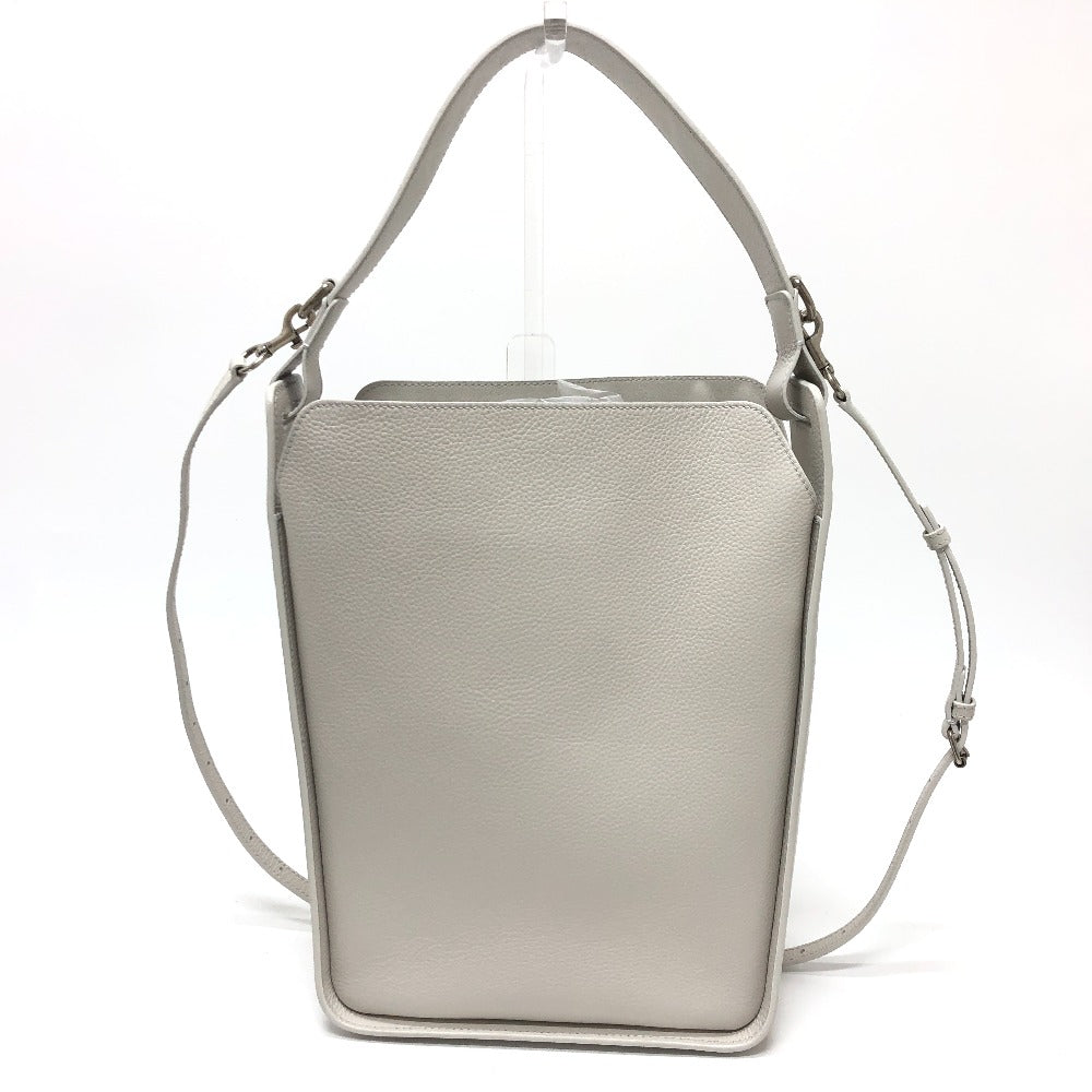 BALENCIAGA 659920 North South 2-Way Shoulder Bag, Leather, Women's, White