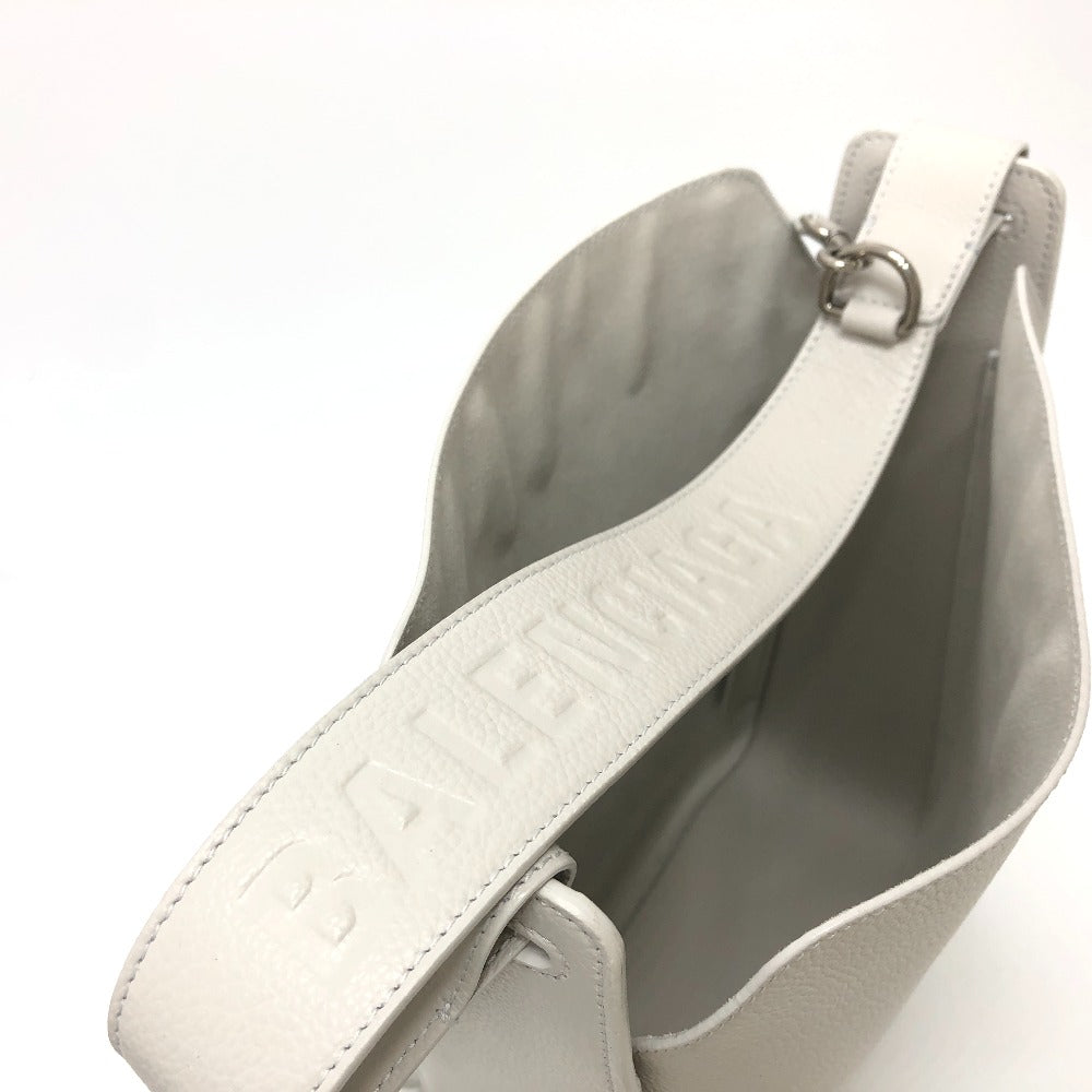 BALENCIAGA 659920 North South 2-Way Shoulder Bag, Leather, Women's, White