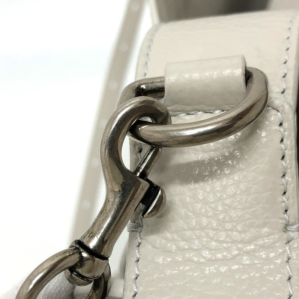 BALENCIAGA 659920 North South 2-Way Shoulder Bag, Leather, Women's, White