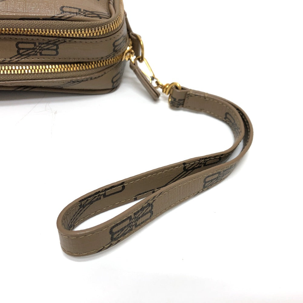 BALENCIAGA 644432 Logo Everyday Pochette Bag, Second Bag, Clutch Bag, Leather, Women's, Brown