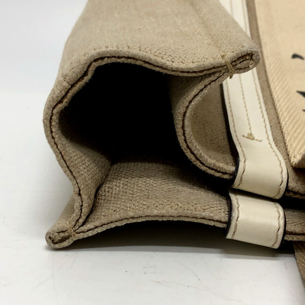 Chloe Logo Woody Medium Handbag/Tote Bag in Beige Canvas