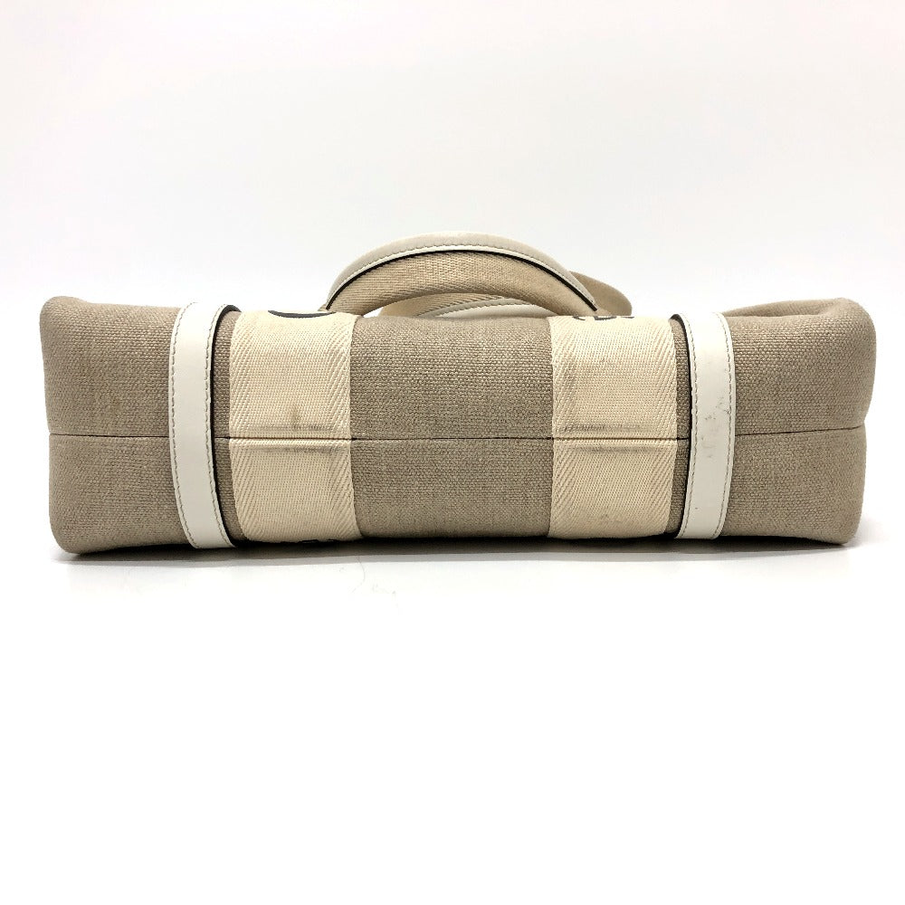 Chloe Logo Woody Medium Handbag/Tote Bag in Beige Canvas