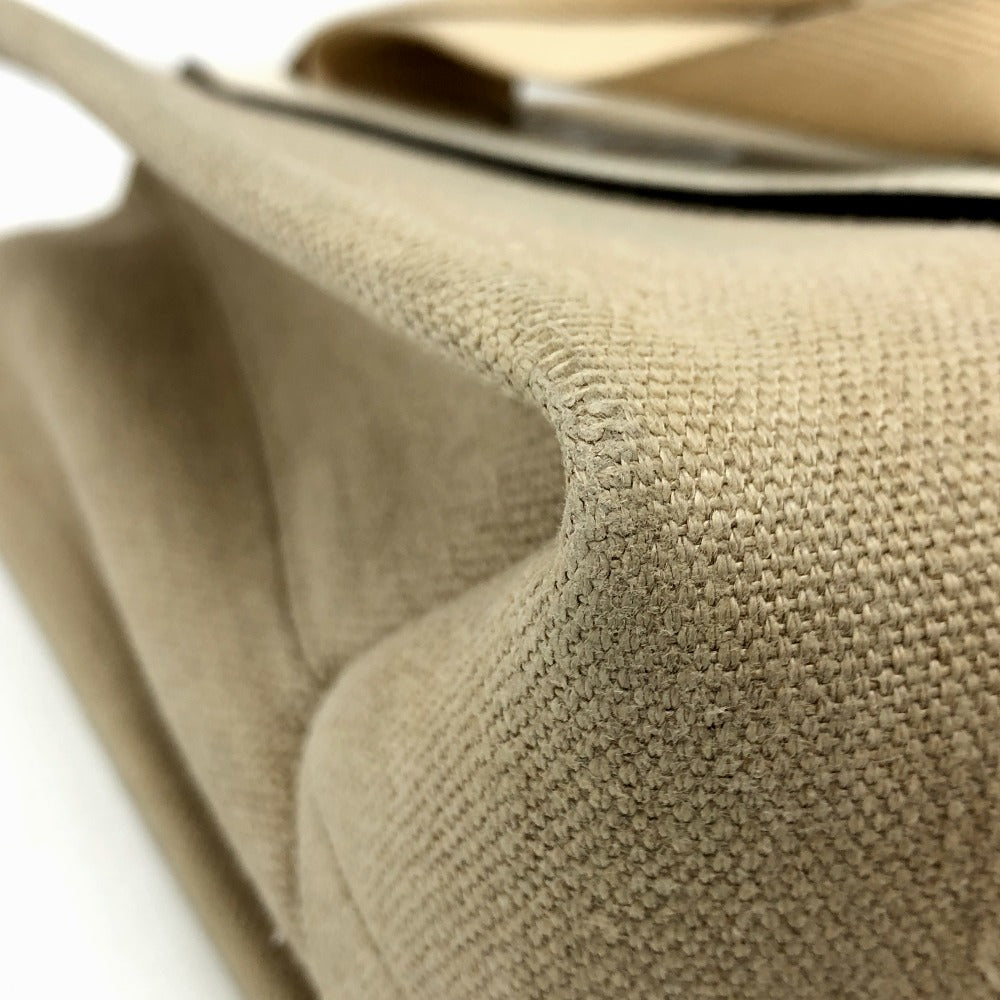 Chloe Logo Woody Medium Handbag/Tote Bag in Beige Canvas