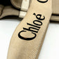Chloe Logo Woody Medium Handbag/Tote Bag in Beige Canvas