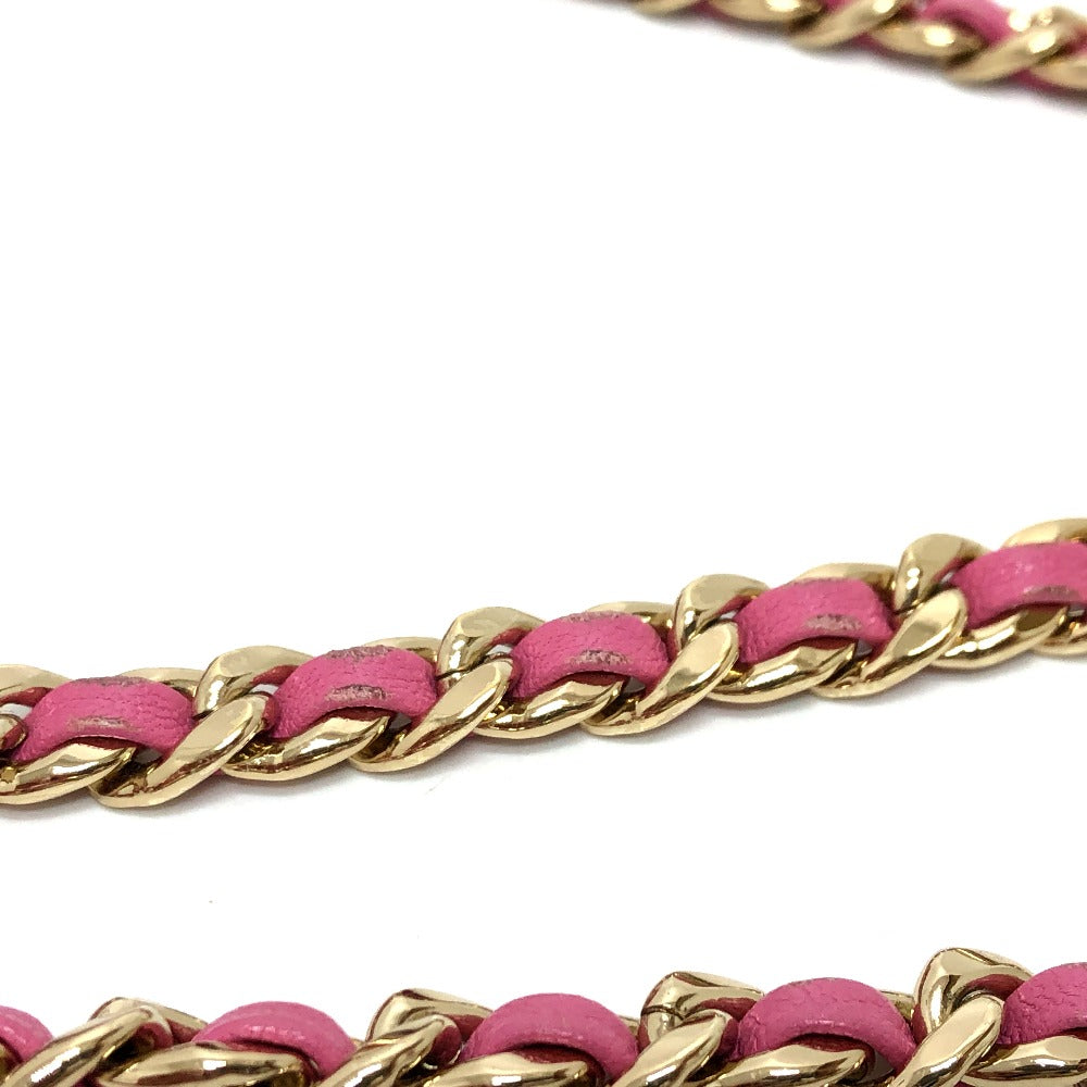 CHANEL AS0138 CC Coco Mark Edge Chain Crossbody Bag, Chain Bag, Shoulder Bag, Calfskin, Pink