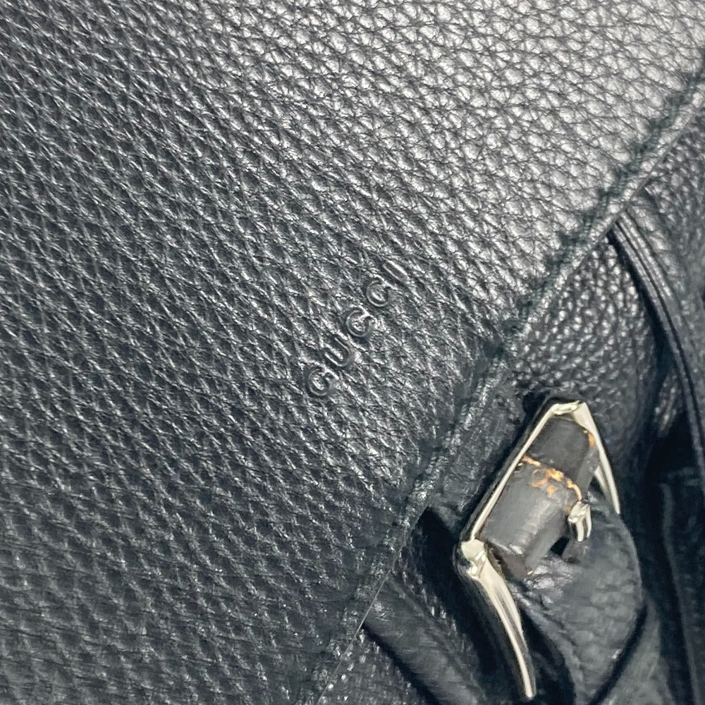 GUCCI 370833 Bamboo Backpack with Fringe and Tassel, Leather, Women's, Black