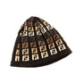 FENDI Zucchino Zucca Wool Knit Hat, Women's, Brown