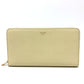 CELINE Long Wallet, Round Zipper, Leather, Women's, Beige