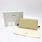 CELINE Long Wallet, Round Zipper, Leather, Women's, Beige