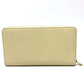 CELINE Long Wallet, Round Zipper, Leather, Women's, Beige