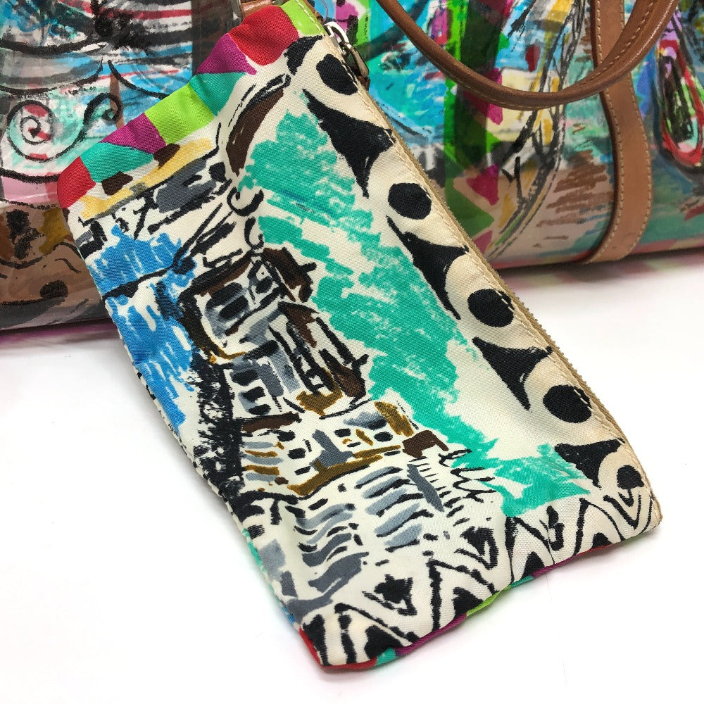 PRADA BR2515 Venezia Print Tote Bag in Vinyl and Leather, Multicolor