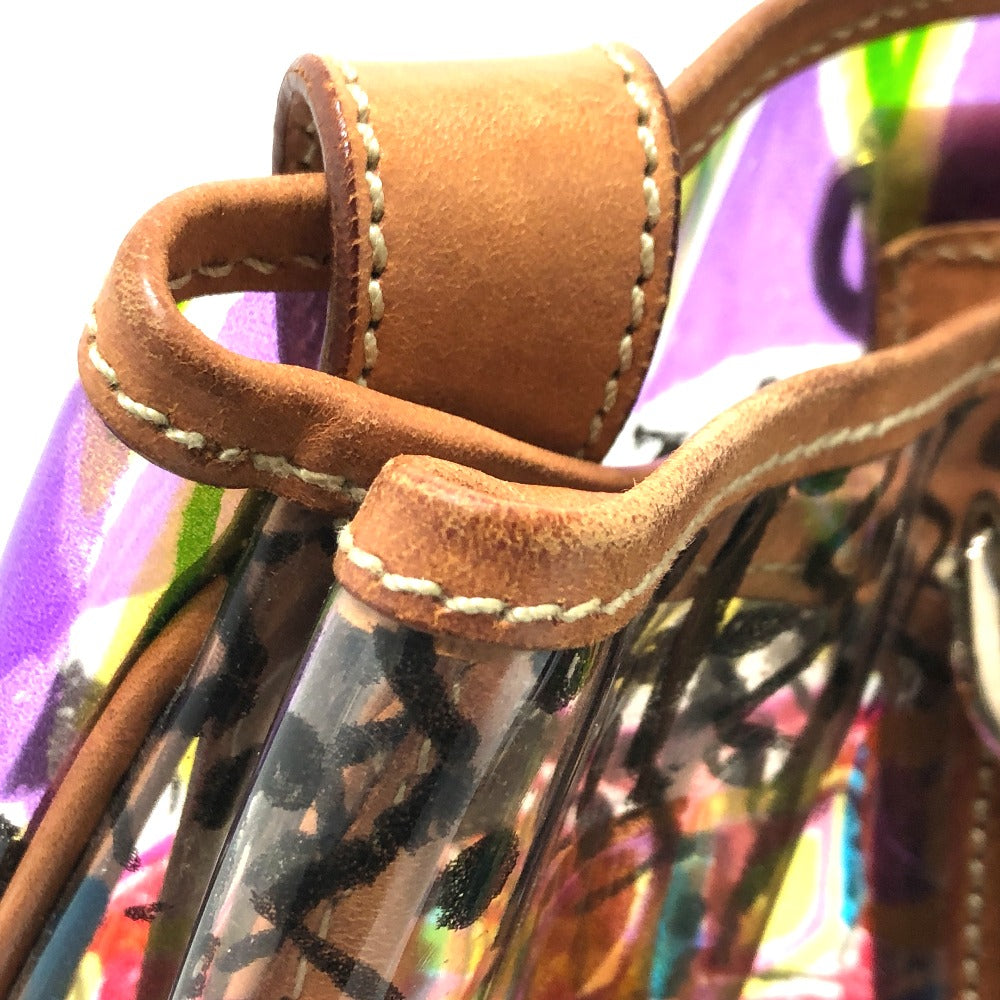 PRADA BR2515 Venezia Print Tote Bag in Vinyl and Leather, Multicolor