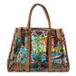 PRADA BR2515 Venezia Print Tote Bag in Vinyl and Leather, Multicolor