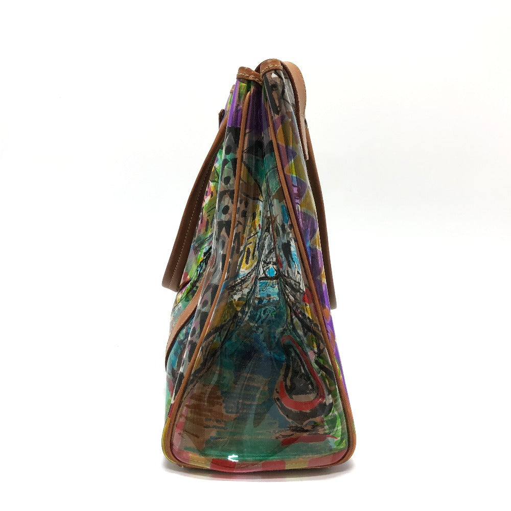 PRADA BR2515 Venezia Print Tote Bag in Vinyl and Leather, Multicolor