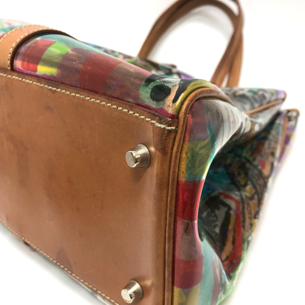 PRADA BR2515 Venezia Print Tote Bag in Vinyl and Leather, Multicolor