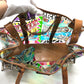 PRADA BR2515 Venezia Print Tote Bag in Vinyl and Leather, Multicolor