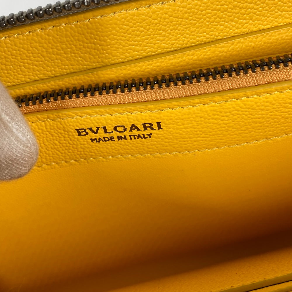 BVLGARI Long Wallet, Bvlgari Bvlgari Logo, Round Zipper, Leather, Women's, Ivory