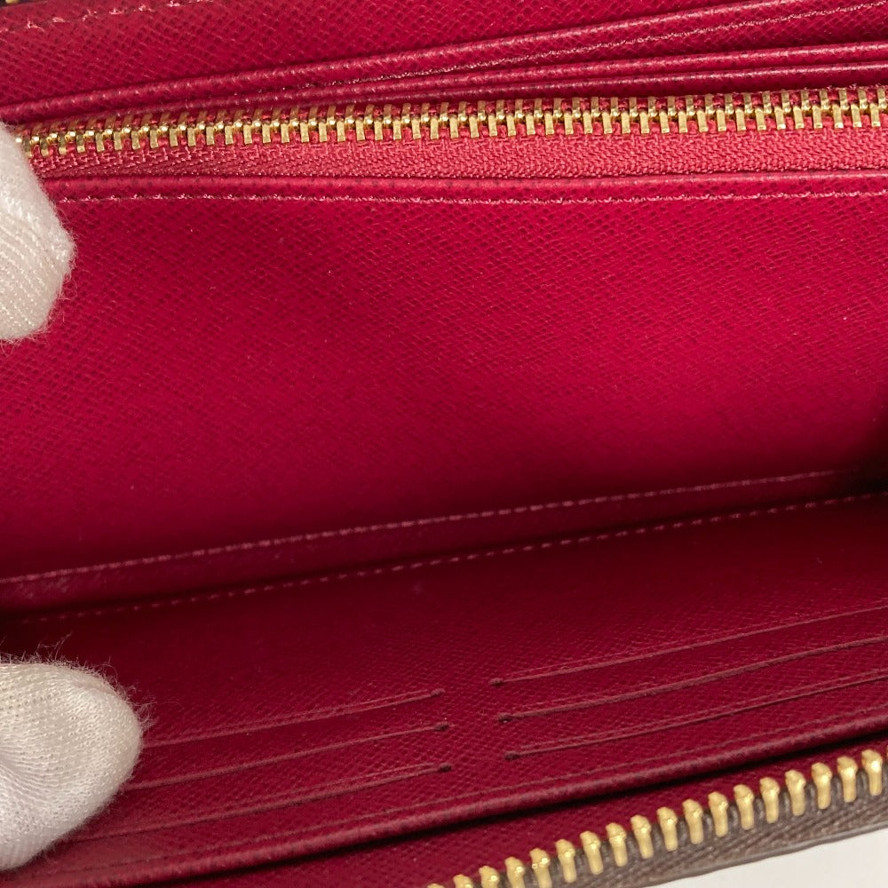 LOUIS VUITTON M41895 Monogram Zippy Wallet กระเป๋าสตางค์ซิปรอบ Monogram Canvas สำหรับผู้หญิง สี Fuchsia Brown