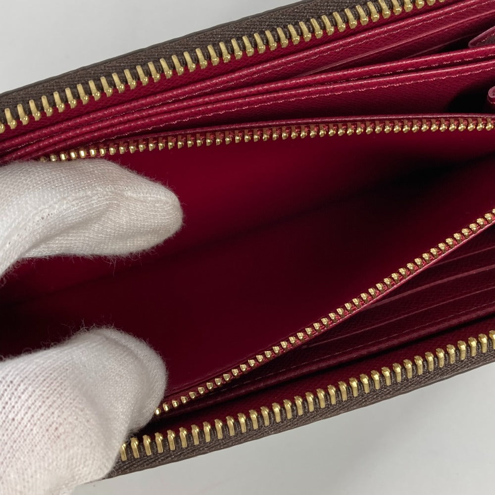 LOUIS VUITTON M41895 モノグラム ジッピーウォレット ラウンドファスナー 長財布 モノグラムキャンバス レディース フューシャ ブラウン