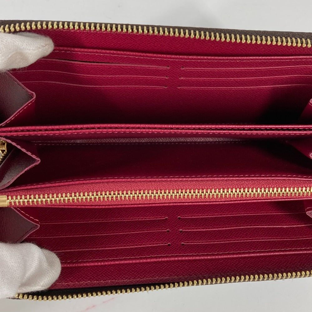 LOUIS VUITTON M41895 モノグラム ジッピーウォレット ラウンドファスナー 長財布 モノグラムキャンバス レディース フューシャ ブラウン