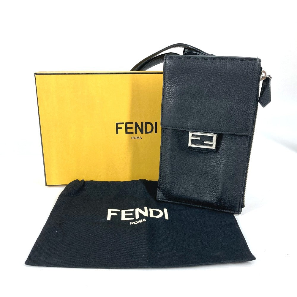 FENDI 7AS034 斜め掛け ポシェット ロゴ フォンポーチ カバン ショルダーバッグ レザー メンズ | brandshop-reference