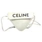 Triangle logo crossbody pochette shoulder bag in white leather for women