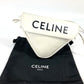 Triangle logo crossbody pochette shoulder bag in white leather for women