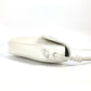 Triangle logo crossbody pochette shoulder bag in white leather for women