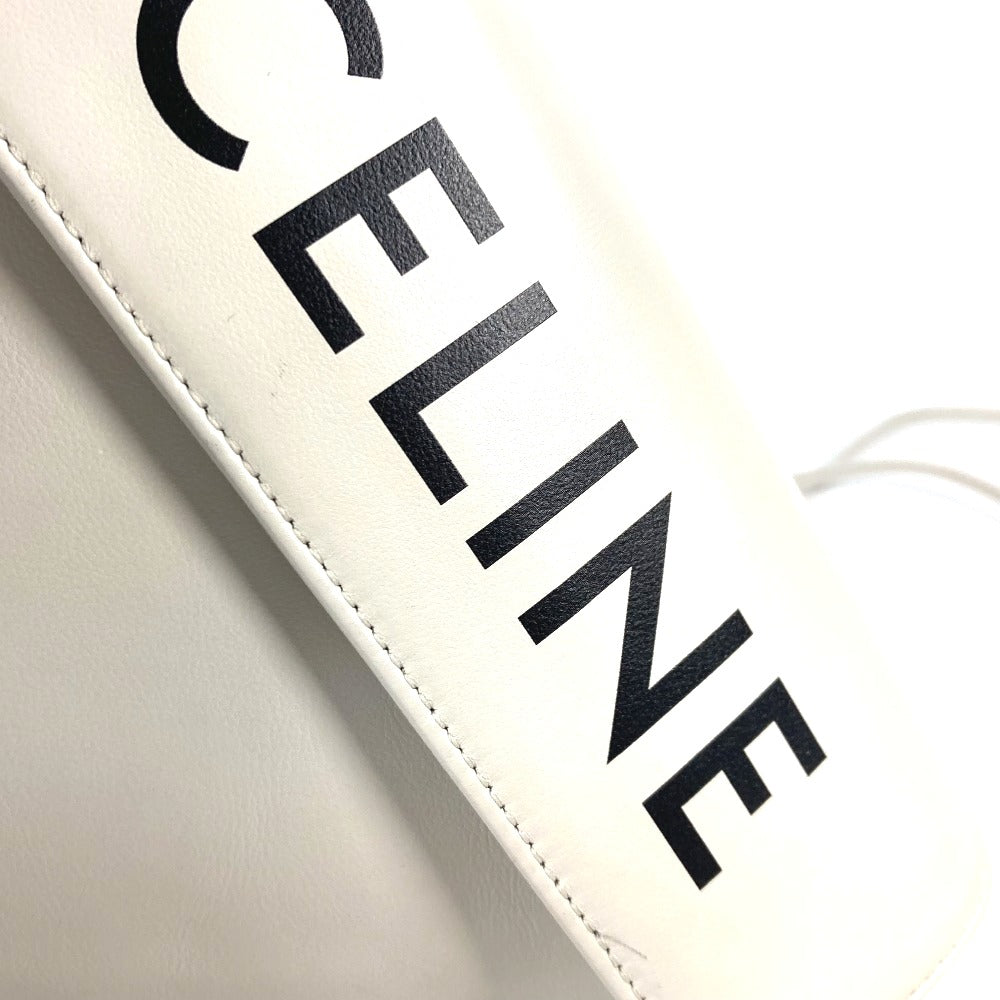 Triangle logo crossbody pochette shoulder bag in white leather for women