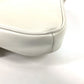 Triangle logo crossbody pochette shoulder bag in white leather for women