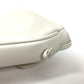 Triangle logo crossbody pochette shoulder bag in white leather for women