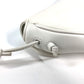 Triangle logo crossbody pochette shoulder bag in white leather for women
