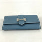 HERMES Bearn business card case, pass case, coin case, wallet, coin purse, card case, leather, women's, blue jean, blue