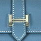HERMES Bearn business card case, pass case, coin case, wallet, coin purse, card case, leather, women's, blue jean, blue