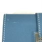 HERMES Bearn business card case, pass case, coin case, wallet, coin purse, card case, leather, women's, blue jean, blue