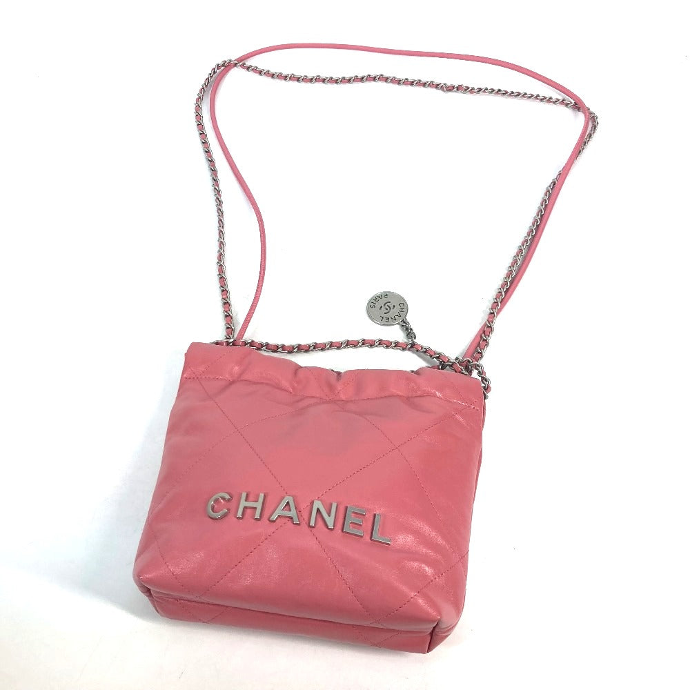 CHANEL AS3980 チェーン シャネル22 ミニハンドバッグ 2WAY チェーン 斜め掛け ショルダーバッグ カーフスキン レディース ピンク - brandshop-reference