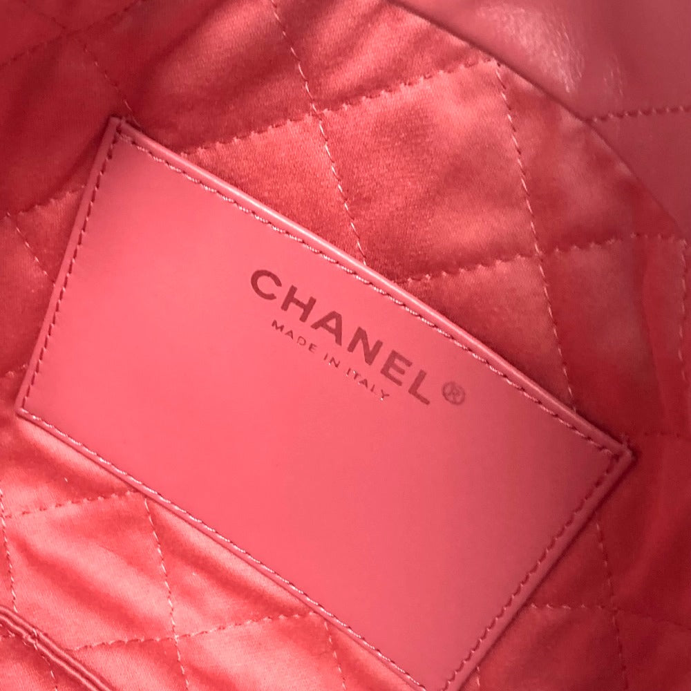 CHANEL AS3980 Chain Chanel 22 Mini Handbag, 2-Way Chain, Crossbody/Shoulder Bag, Calfskin, Pink, Women's