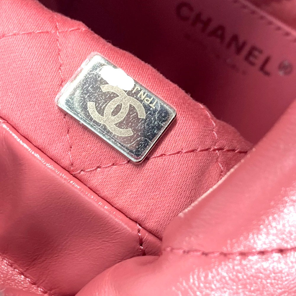CHANEL AS3980 Chain Chanel 22 Mini Handbag, 2-Way Chain, Crossbody/Shoulder Bag, Calfskin, Pink, Women's