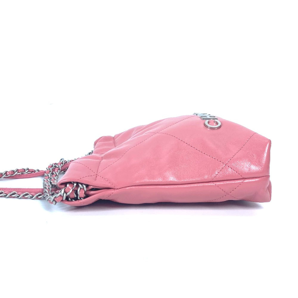 CHANEL AS3980 Chain Chanel 22 Mini Handbag, 2-Way Chain, Crossbody/Shoulder Bag, Calfskin, Pink, Women's