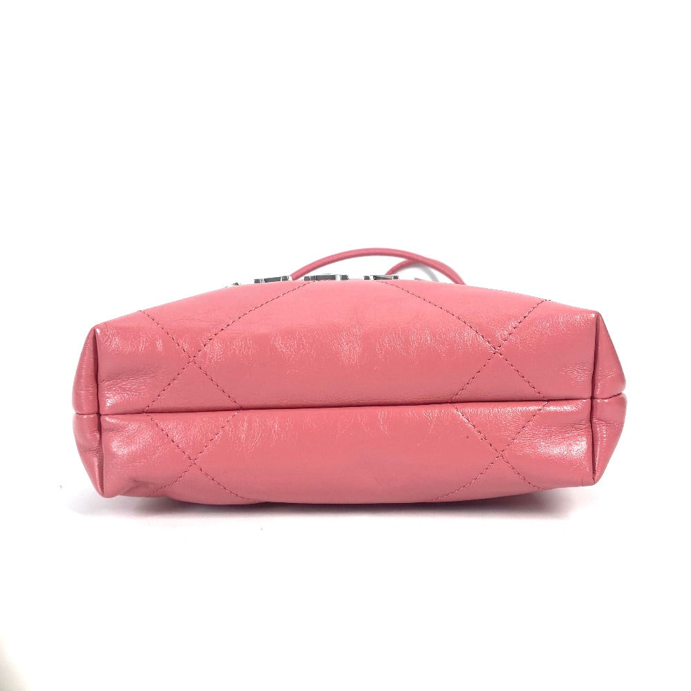 CHANEL AS3980 Chain Chanel 22 Mini Handbag, 2-Way Chain, Crossbody/Shoulder Bag, Calfskin, Pink, Women's