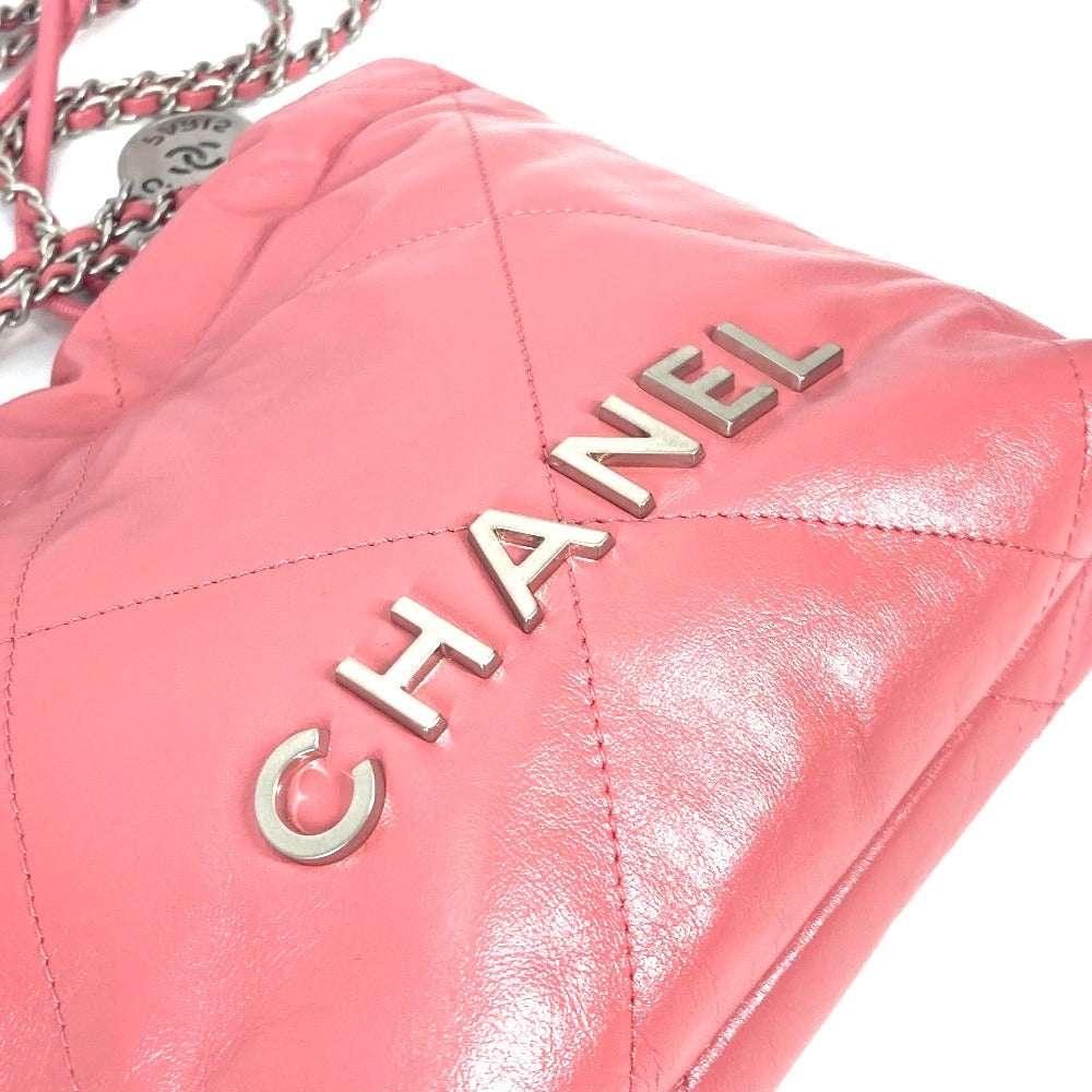 CHANEL AS3980 チェーン シャネル22 ミニハンドバッグ 2WAY チェーン 斜め掛け ショルダーバッグ カーフスキン レディース ピンク - brandshop-reference