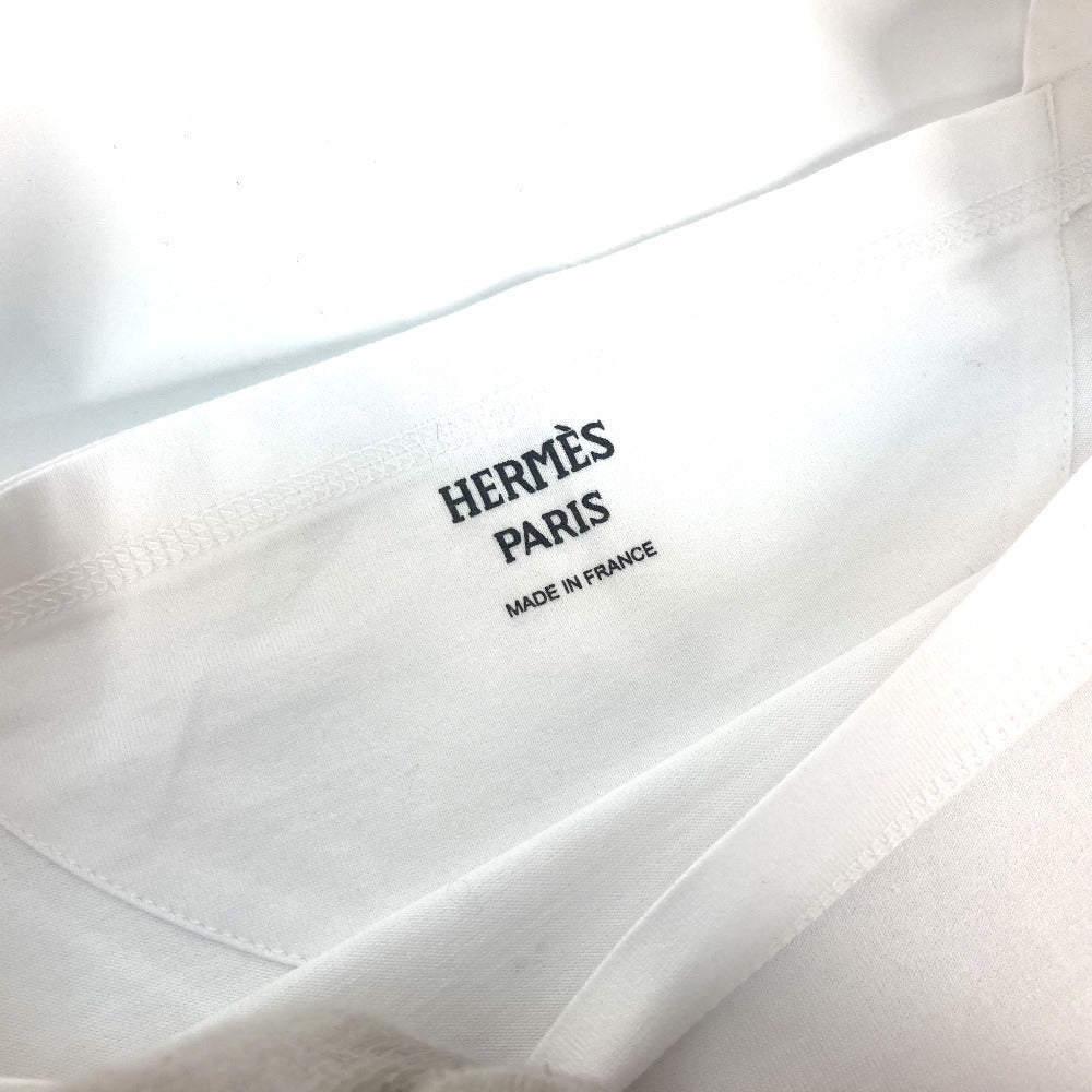 HERMES Ｈ刺繍 モザイク チュニック 刺繍ポケット アパレル トップス Tシャツ 半袖シャツ コットン レディース - brandshop-reference