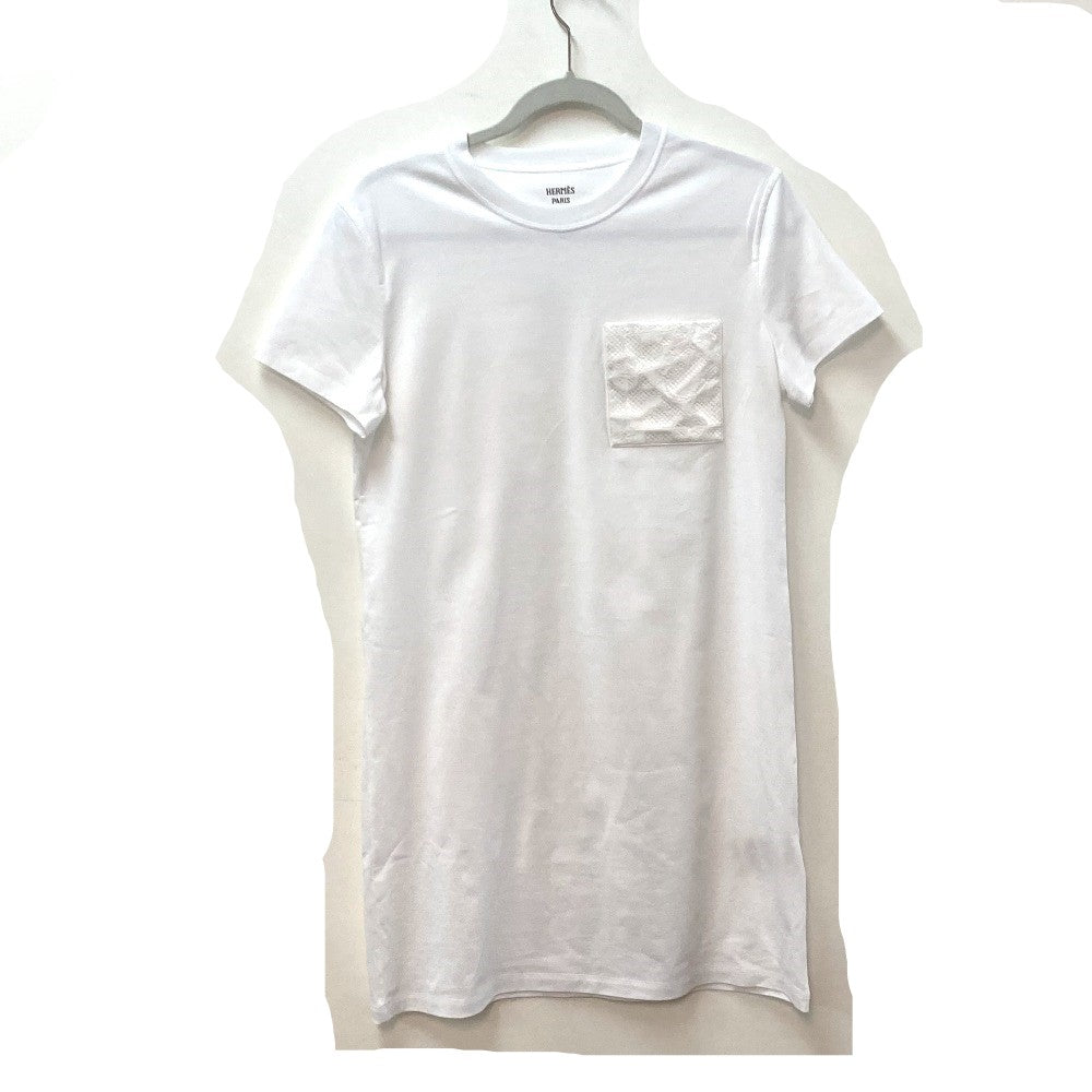 HERMES 刺繍入りポケット Tシャツワンピース アパレル 半袖 ワンピース コットン レディース - brandshop-reference