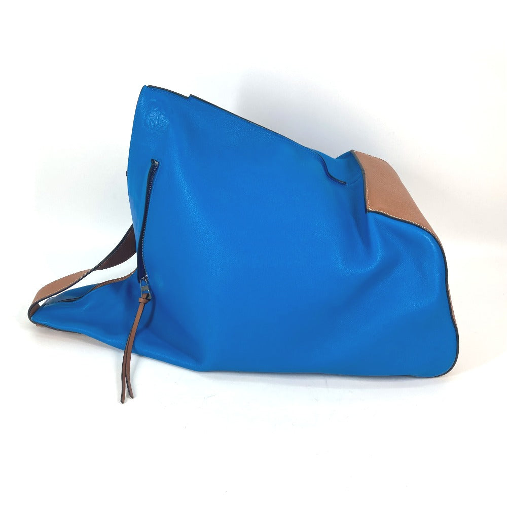 LOEWE カバン バイカラー アントン クロス ショルダーバッグ レザー レディース ブルー - brandshop-reference