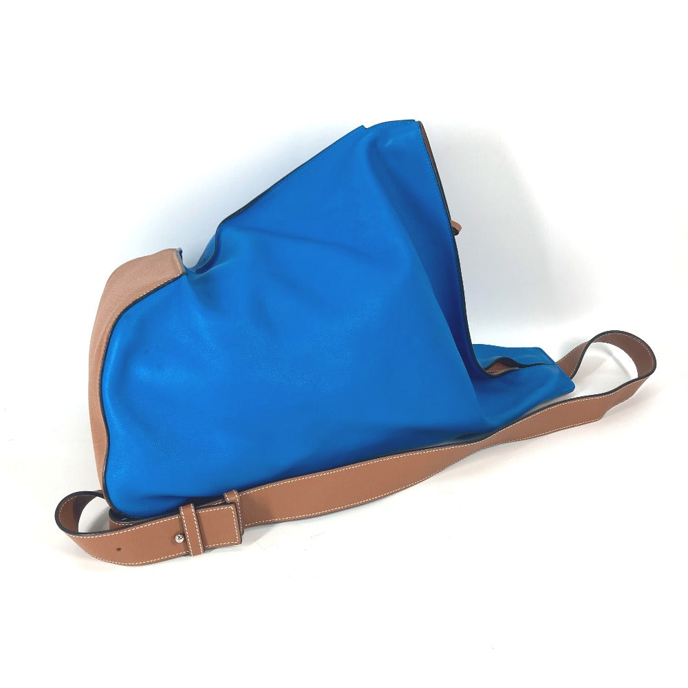 LOEWE カバン バイカラー アントン クロス ショルダーバッグ レザー レディース ブルー - brandshop-reference