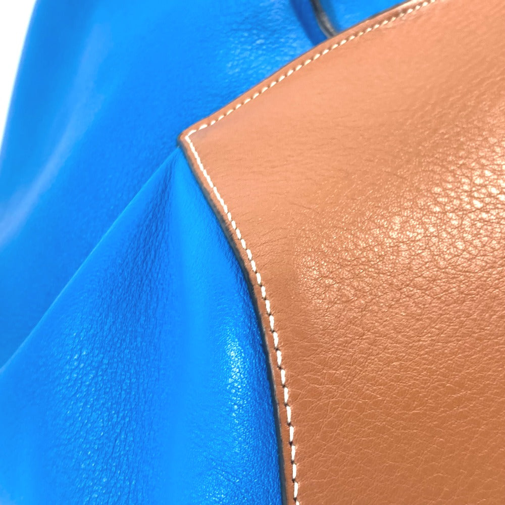 LOEWE カバン バイカラー アントン クロス ショルダーバッグ レザー レディース ブルー - brandshop-reference