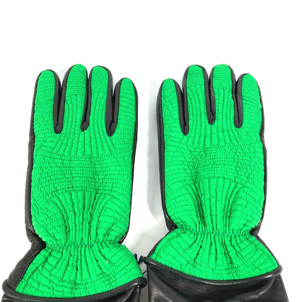 BOTTEGA VENETA 709335 バイカラー グローブ 手袋 レザー/ナイロン メンズ グリーン - brandshop-reference