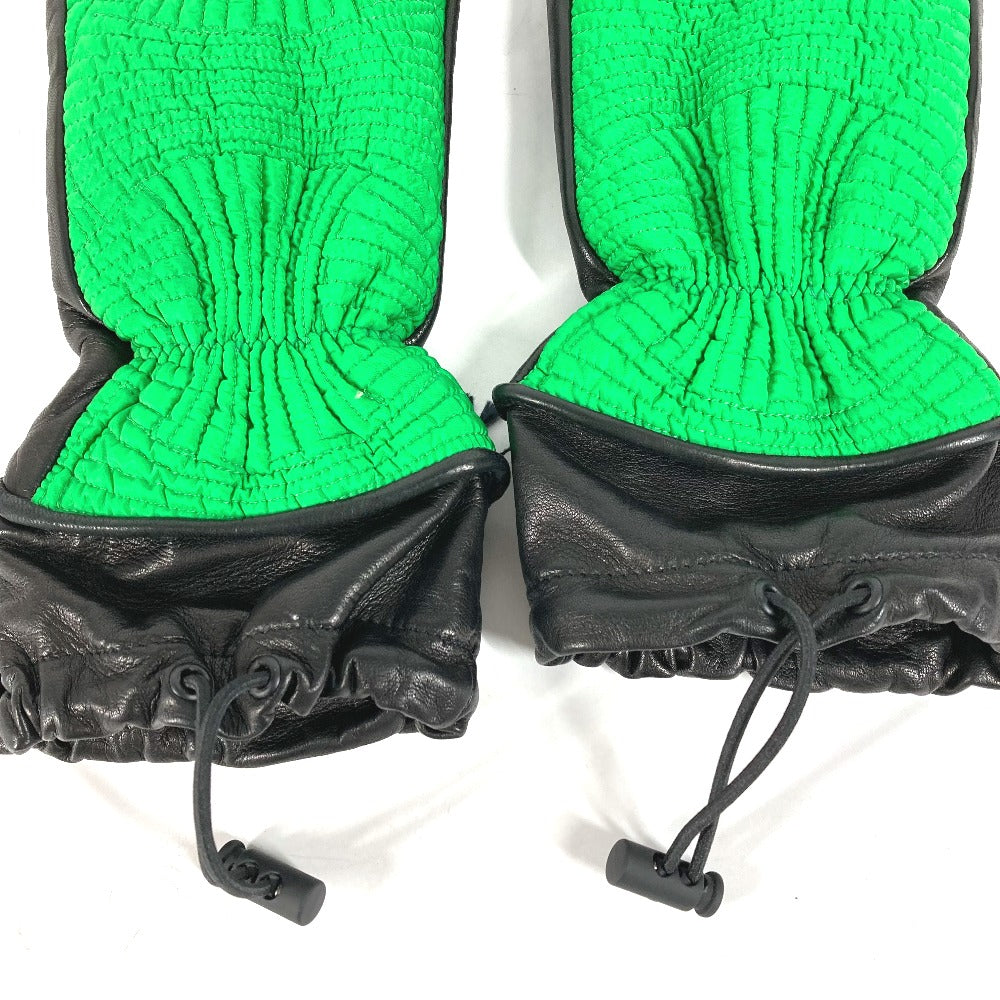 BOTTEGA VENETA 709335 バイカラー グローブ 手袋 レザー/ナイロン メンズ グリーン - brandshop-reference