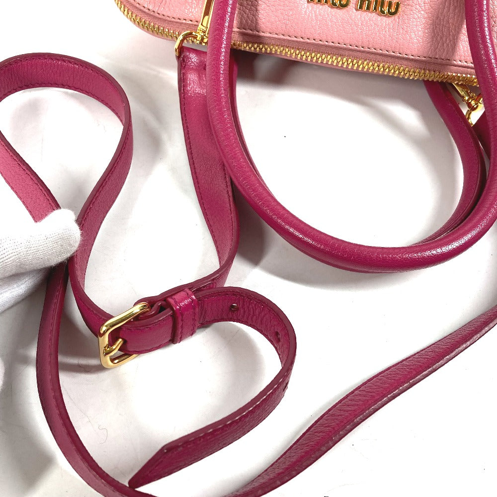 MIUMIU トートバッグ カバン ロゴ 斜め掛け 2WAY バイカラー ハンドバッグ ショルダーバッグ レザー レディース - brandshop-reference